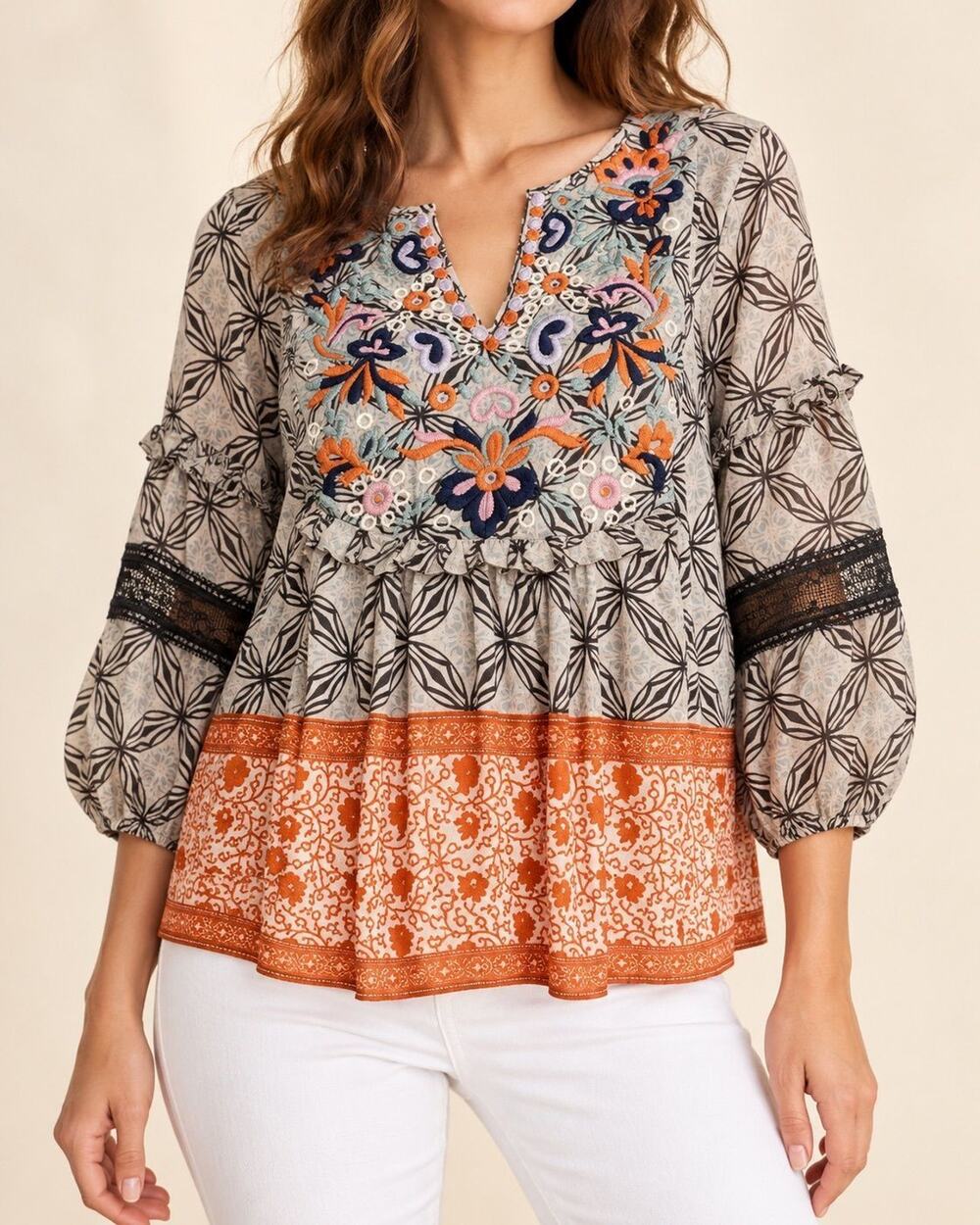 Anthropologie No Less Than Poet Sleeve Top XS